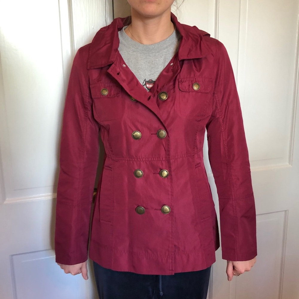 Fashion rain jacket with hood